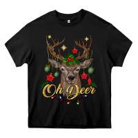 Black oh deer Christmas Heavy Core Tee - BundleAndBundleShop
