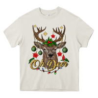 Cream oh deer Christmas Heavy Core Tee - BundleAndBundleShop