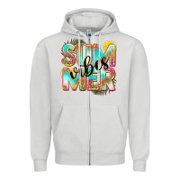 Dove Grey summer vibes Zipper Hoodie - NancyCooperArtShop