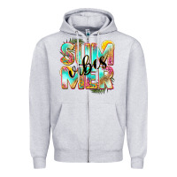 Heather Grey summer vibes Zipper Hoodie - NancyCooperArtShop