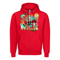 Red summer vibes Zipper Hoodie - NancyCooperArtShop
