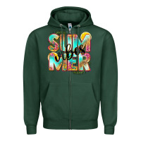 Sports Green summer vibes Zipper Hoodie - NancyCooperArtShop