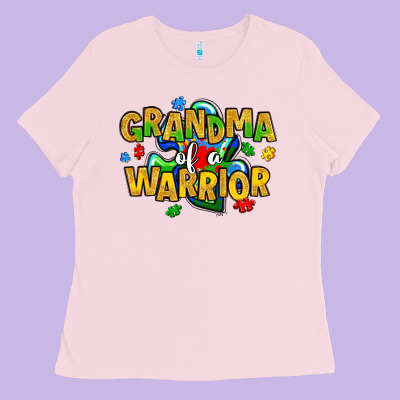Grandma Of A Warrior Ladies Tee Designed By Artiststas