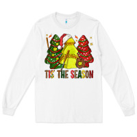 White tis' the season softball christmas cakes bbs Long Sleeve Tee - BundleAndBundleShop