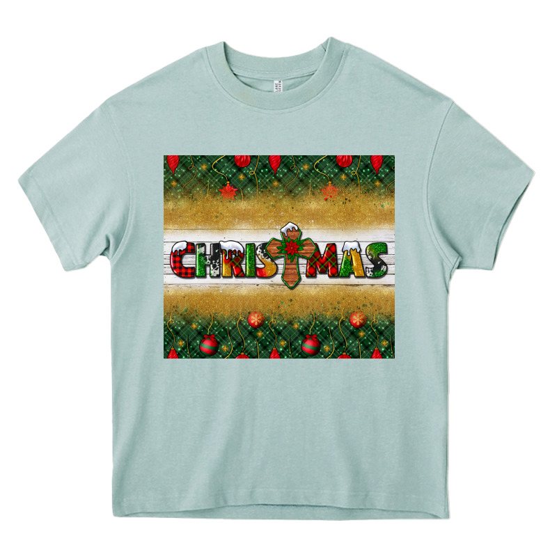 Christmas With Cross Heavy Core Tee by BundleAndBundleShop | Teevron