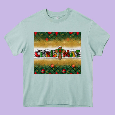 Christmas With Cross Heavy Core Tee Designed By Bundleandbundleshop