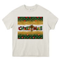 Cream Christmas with cross Heavy Core Tee - BundleAndBundleShop