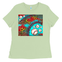 Matcha baseball leopard turquoise sunflower Ladies Tee - JahusDesignShop