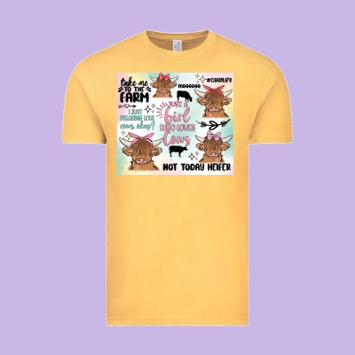 Cow Farm Life Vintage Tee Designed By Maliassmallbusiness