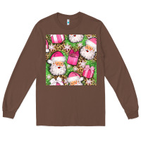 Chestnut christmas santa claus and gift box seamless pattern bbs Long Sleeve Tee - BundleAndBundleShop