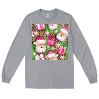 Heather Grey christmas santa claus and gift box seamless pattern bbs Long Sleeve Tee - BundleAndBundleShop