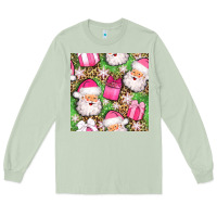 Matcha christmas santa claus and gift box seamless pattern bbs Long Sleeve Tee - BundleAndBundleShop