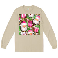 Mushroom christmas santa claus and gift box seamless pattern bbs Long Sleeve Tee - BundleAndBundleShop