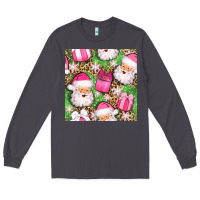 Smoke christmas santa claus and gift box seamless pattern bbs Long Sleeve Tee - BundleAndBundleShop