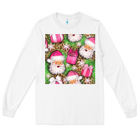 White christmas santa claus and gift box seamless pattern bbs Long Sleeve Tee - BundleAndBundleShop