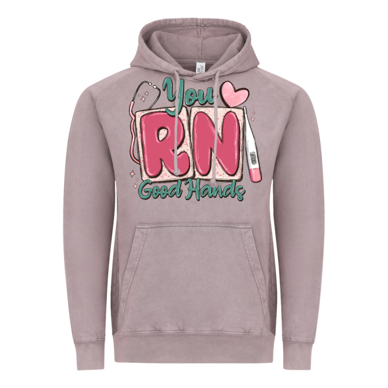 You Rn Good Hands Registered Nurse Vintage Hoodie by MaliasSmallBusiness | Teevron
