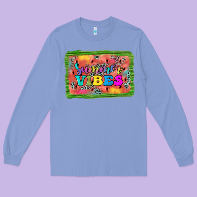 Summer Vibes Watermelon Long Sleeve Tee Designed By Jahusdesignshop