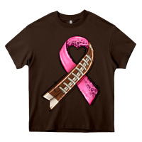 Chocolate Brown breast cancer sport ribbons Heavy Core Tee - AdoDesignShop