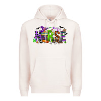 Pale Pink nurse coffee cup halloween Premium Hoodie - CowGirlArtShop