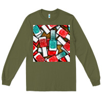 Army Green nail polish with glitter seamless pattern bbs Long Sleeve Tee - BundleAndBundleShop
