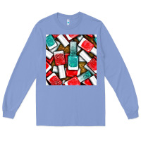 Colony Blue nail polish with glitter seamless pattern bbs Long Sleeve Tee - BundleAndBundleShop