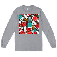 Heather Grey nail polish with glitter seamless pattern bbs Long Sleeve Tee - BundleAndBundleShop