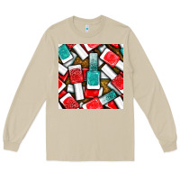 Mushroom nail polish with glitter seamless pattern bbs Long Sleeve Tee - BundleAndBundleShop