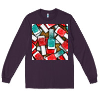 Plum nail polish with glitter seamless pattern bbs Long Sleeve Tee - BundleAndBundleShop
