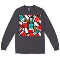 Smoke nail polish with glitter seamless pattern bbs Long Sleeve Tee - BundleAndBundleShop