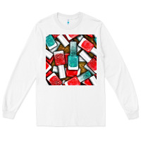 White nail polish with glitter seamless pattern bbs Long Sleeve Tee - BundleAndBundleShop