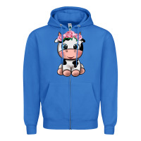 True Royal cute cow Zipper Hoodie - texasbilliewilder