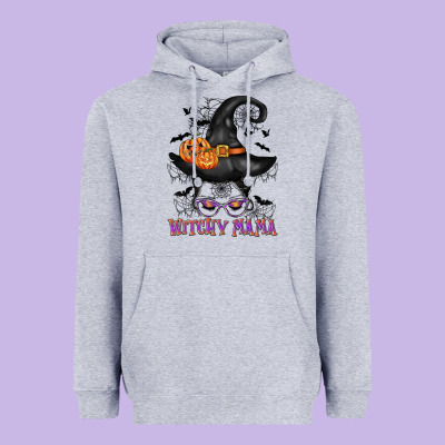 Witchy Mama Messy Bun Heavyweight Hoodie Designed By Cowgirlartshop
