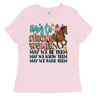 Bubblegum Pink heres to strong women Ladies Tee - Artiststas