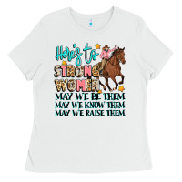 White heres to strong women Ladies Tee - Artiststas