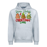 Heather Grey snow flakes and christmas cakes Urban Hoodie - FaDigitalArtStudio