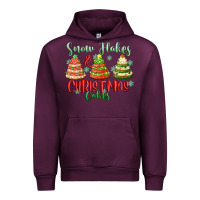 Mauve Wine snow flakes and christmas cakes Urban Hoodie - FaDigitalArtStudio