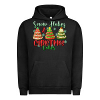 Pigment Black snow flakes and christmas cakes Urban Hoodie - FaDigitalArtStudio