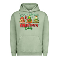 Pigment Oil Green snow flakes and christmas cakes Urban Hoodie - FaDigitalArtStudio