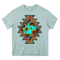 Arona aztec leopard turquoise sunflower Heavy Core Tee - JahusDesignShop