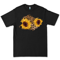 Black sunflower leopard patch Premium Tee - AdoDesignShop