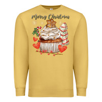 Antique Gold merry christmas cupcake Premium Sweatshirt - CowGirlArtShop