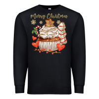 Black merry christmas cupcake Premium Sweatshirt - CowGirlArtShop