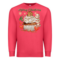 Cardinal merry christmas cupcake Premium Sweatshirt - CowGirlArtShop