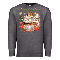 Charcoal Heather merry christmas cupcake Premium Sweatshirt - CowGirlArtShop