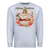 Heather Grey merry christmas cupcake Premium Sweatshirt - CowGirlArtShop