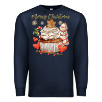 Navy merry christmas cupcake Premium Sweatshirt - CowGirlArtShop