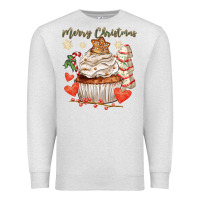 Oatmeal Heather merry christmas cupcake Premium Sweatshirt - CowGirlArtShop