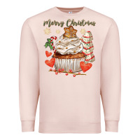 Pale Pink merry christmas cupcake Premium Sweatshirt - CowGirlArtShop