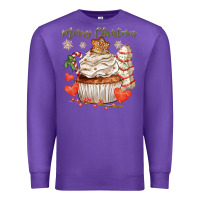 Purple merry christmas cupcake Premium Sweatshirt - CowGirlArtShop