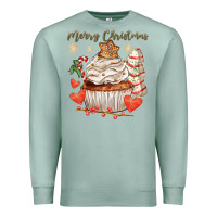 Seafoam merry christmas cupcake Premium Sweatshirt - CowGirlArtShop